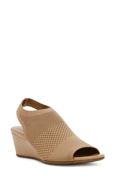 Anne Klein Bree Ankle Strap Sandal In Sandstone Knit