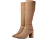 Anne Klein Brenice Boot Women Brown Suede Buckle Detail Knee High Jobb1245 In Brown