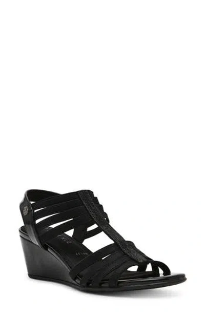 Anne Klein Brixten Strappy Wedge Sandal In Black