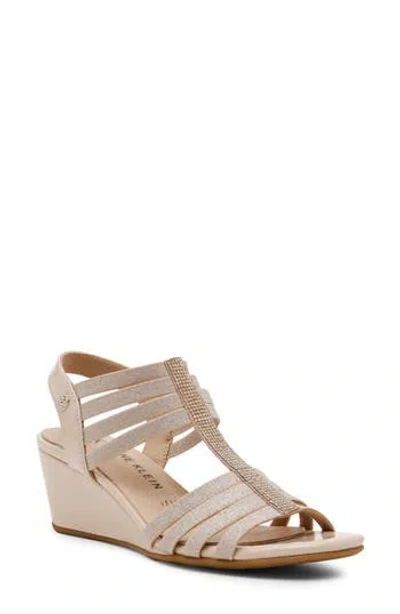 Anne Klein Brixten Strappy Wedge Sandal In Blush