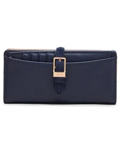 Anne Klein Buckled Design Bifold Wallet In Blue