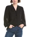 Anne Klein Button Blouse In Black