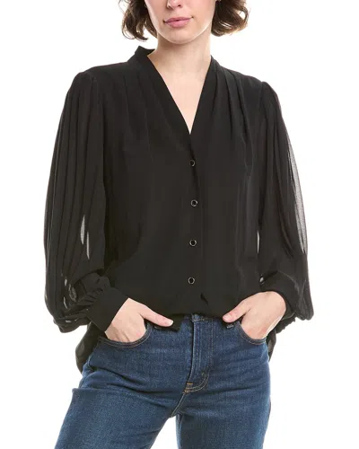 Anne Klein Button Blouse In Black