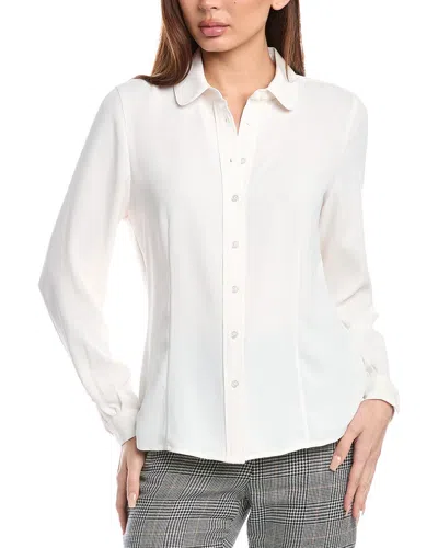 Anne Klein Button Front Blouse In White