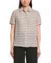 Anne Klein Button Front Blouse In Multi
