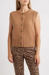 Anne Klein Button-up Sweater Vest In Black