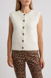 Anne Klein Button Front Sweater Vest In White