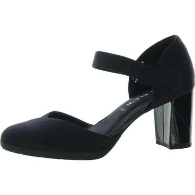 Anne Klein Caelan Womens Slip On Buckle Ankle Strap In Blue