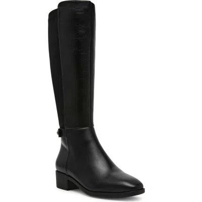 Anne Klein Candela Riding Boot In Black Leather