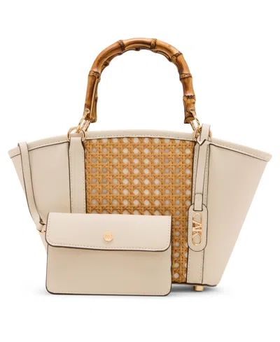 Anne Klein Caning Small Satchel Bag In White