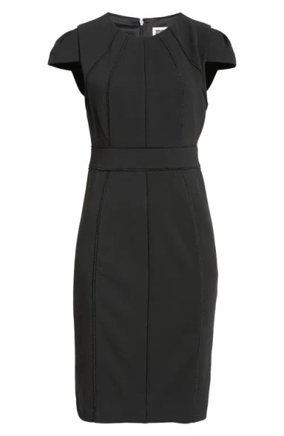 Anne Klein Cap Sleeve Sheath Dress In Black