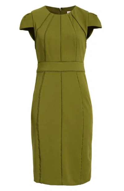 Anne Klein Cap Sleeve Sheath Dress In Green