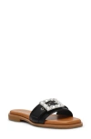 Anne Klein Capara Slide Sandal In Black Smooth