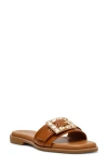 Anne Klein Capara Slide Sandal In Cognac