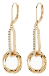 Anne Klein Caramel Circle Link Drop Earrings In Gold