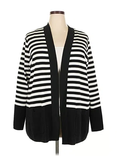 Pre-owned Anne Klein Cardigan Sweater In Black