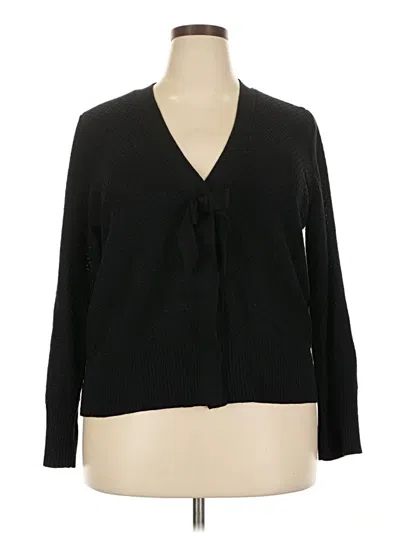 Pre-owned Anne Klein Cardigan Sweater In Black