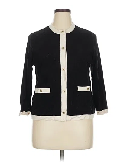 Pre-owned Anne Klein Cardigan Sweater In Black