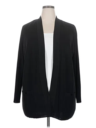 Pre-owned Anne Klein Cardigan Sweater In Black
