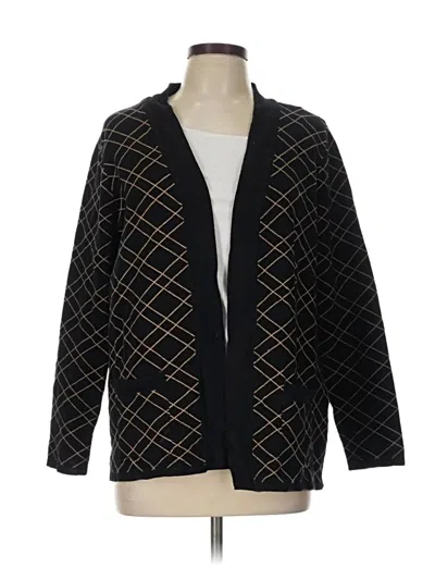 Pre-owned Anne Klein Cardigan Sweater In Black