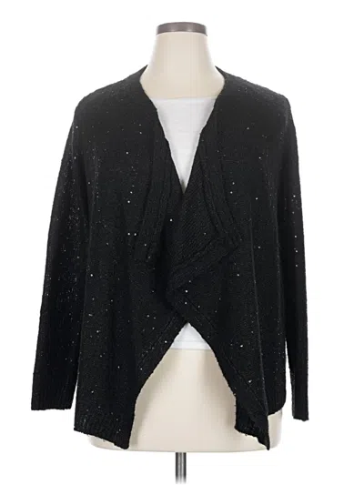 Pre-owned Anne Klein Cardigan Sweater In Black
