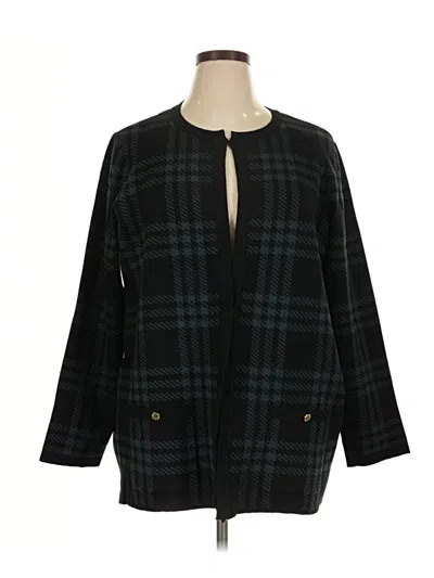 Pre-owned Anne Klein Cardigan Sweater In Black