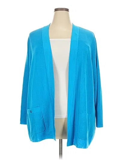 Pre-owned Anne Klein Cardigan Sweater In Blue