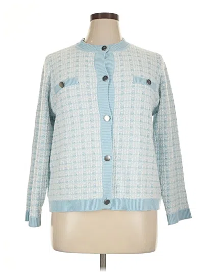 Pre-owned Anne Klein Cardigan Sweater In Blue