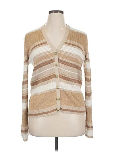 Pre-owned Anne Klein Cardigan Sweater In Brown