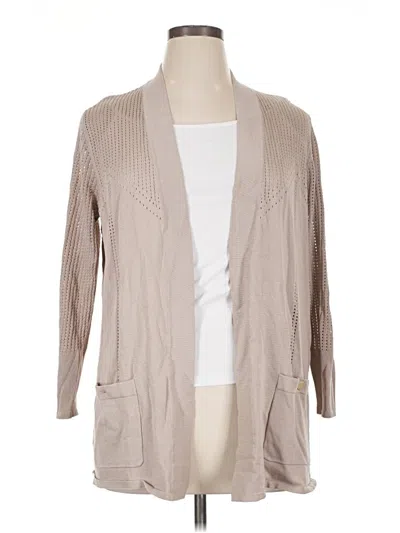 Pre-owned Anne Klein Cardigan Sweater In Brown