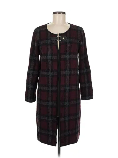 Pre-owned Anne Klein Cardigan Sweater In Burgundy