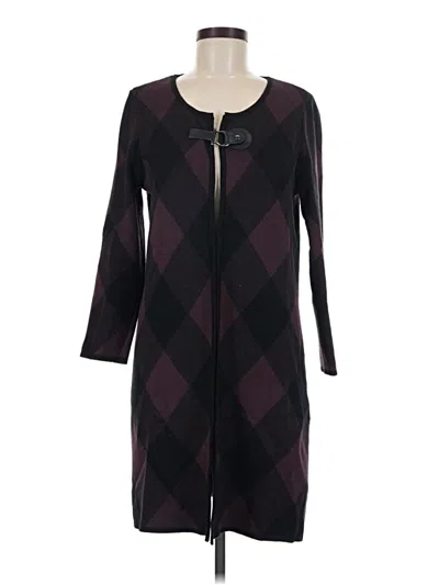 Pre-owned Anne Klein Cardigan Sweater In Burgundy
