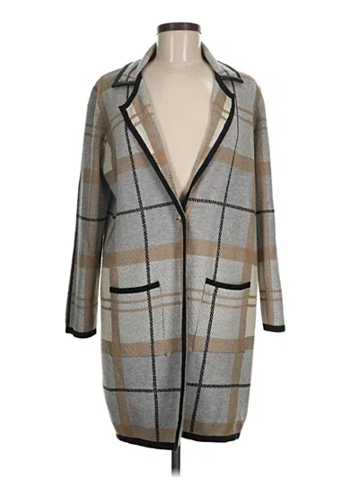 Pre-owned Anne Klein Cardigan Sweater In Gray