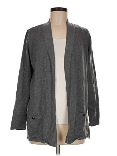Pre-owned Anne Klein Cardigan Sweater In Gray