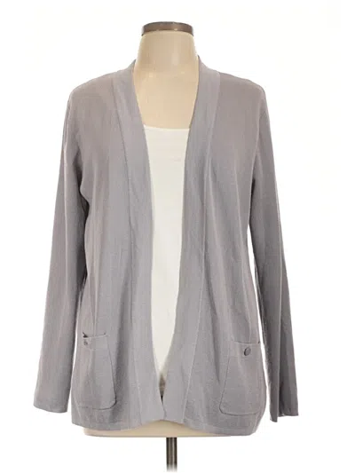 Pre-owned Anne Klein Cardigan Sweater In Gray