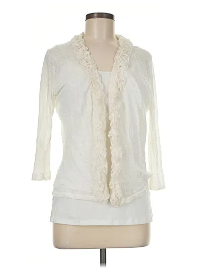 Pre-owned Anne Klein Cardigan Sweater In Ivory