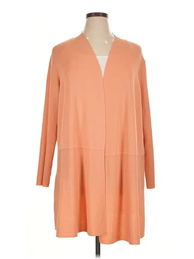Pre-owned Anne Klein Cardigan Sweater In Orange