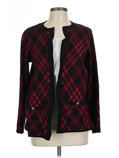 Pre-owned Anne Klein Cardigan Sweater In Red