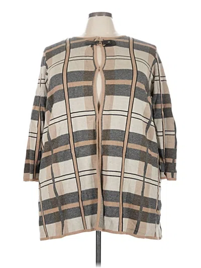 Pre-owned Anne Klein Cardigan Sweater In Tan