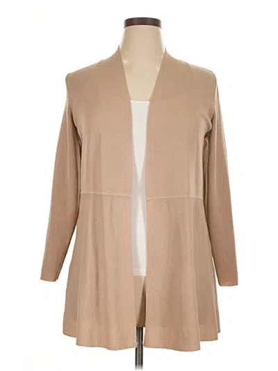 Pre-owned Anne Klein Cardigan Sweater In Tan