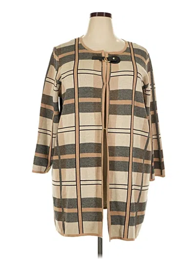 Pre-owned Anne Klein Cardigan Sweater In Tan