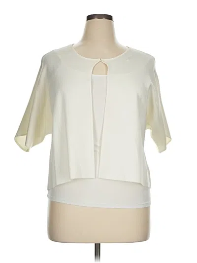 Pre-owned Anne Klein Cardigan Sweater In White