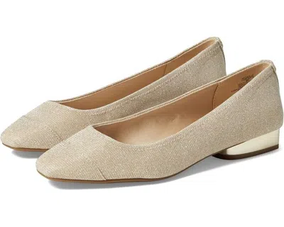 Anne Klein Carlie Flats Women's Us 6 Platinum Slip On Comfort Block Heel Fzp519 In Beige