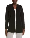 Anne Klein Plus Size Monterey Open-front Cardigan In Black