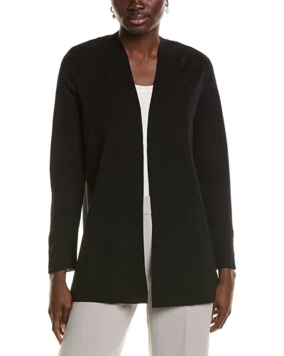 Anne Klein Plus Size Monterey Open-front Cardigan In Black
