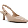 Anne Klein Carmel Pointed Toe Slingback Pump In Nude Patent