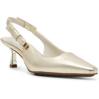 Anne Klein Carmo4f9 Womens Bow Leather Mules In Gold