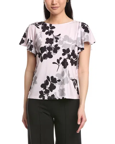 Anne Klein Cascade Flutter Sleeve Top In Pink