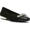 Anne Klein Cassidy Womens Rhinestones Square Toe Mary Janes In Black/black