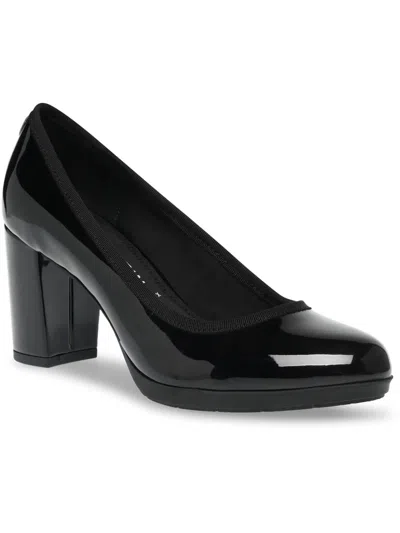 Anne Klein Castana Womens Slip-on Flex Fit Block Heels In Black